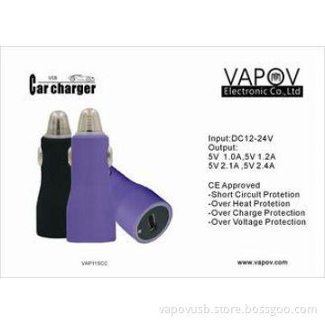 CE FCC Single USB Car Charger 2.4 A For Apple, Android mobi